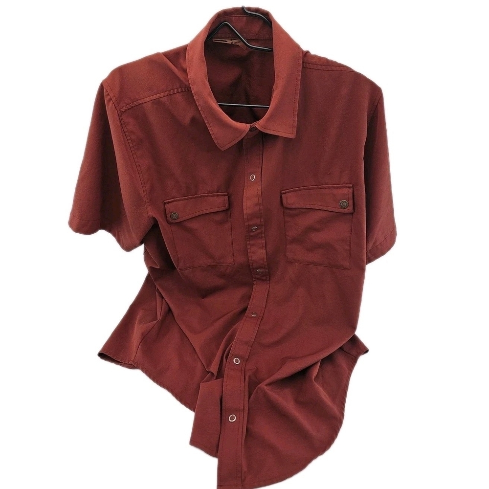 Golite Mens XL Colored Button Shirt Short Sleeve Red
